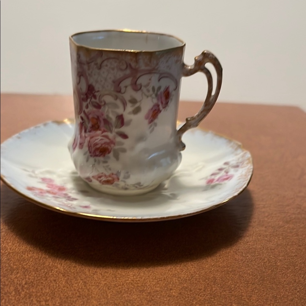 Vintage Floral Demitasse or Teacup and Saucer